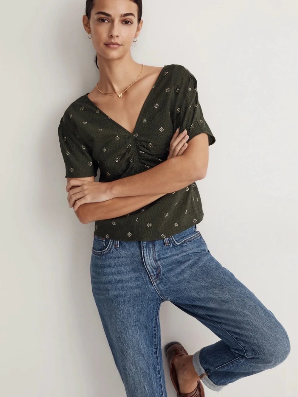 Madewell Voile Puff-Sleeve Top in Floral